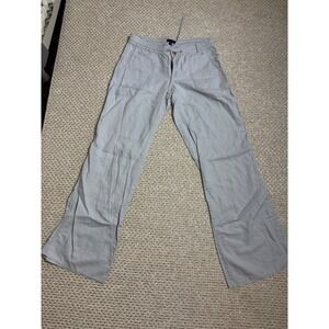 Gap Grey Linen Cotton Blend Wide Leg Drawstring Pants Y2K low rise euro summer 4